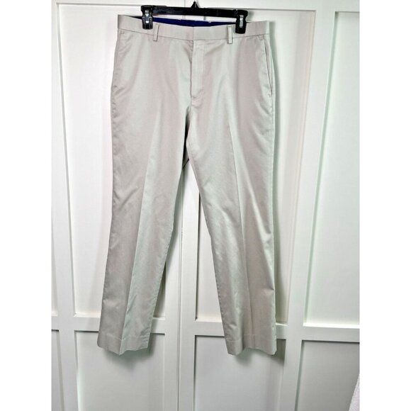 Banana Republic Non-Iron Tailored Slim Fit Pants Men's 33 x 32 Khaki - Picture 1 of 8